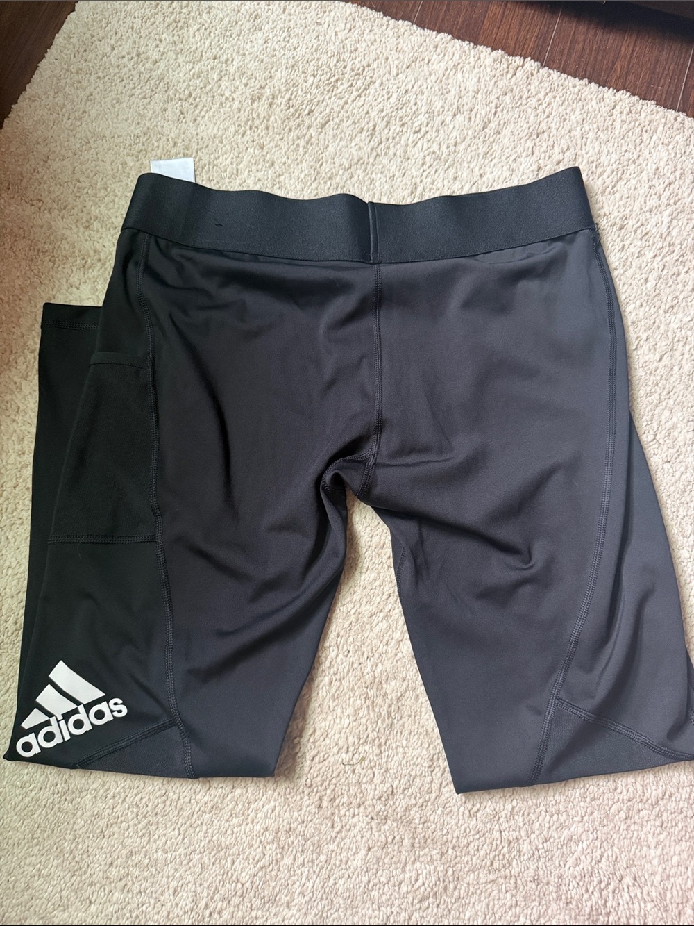adidas Black Performance Leggings with White Logo